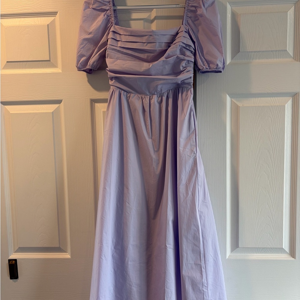 OPI Lilac Puff-Sleeve Maxi Dress